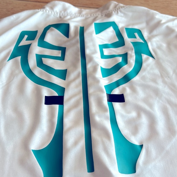 NWOT Jamie Sadock Sleeveless Golf Quarter Zip in Turquoise, Black & White Sz XL - Picture 9 of 10